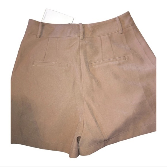 7 Seven for all mankind taupe tan pocketed pleated trouser shorts size 4 new - Picture 4 of 12